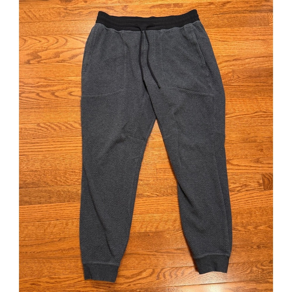 Lululemon At Ease Jogger Sweatpants Mens Large 28" Gray Textured Athleisure Gym